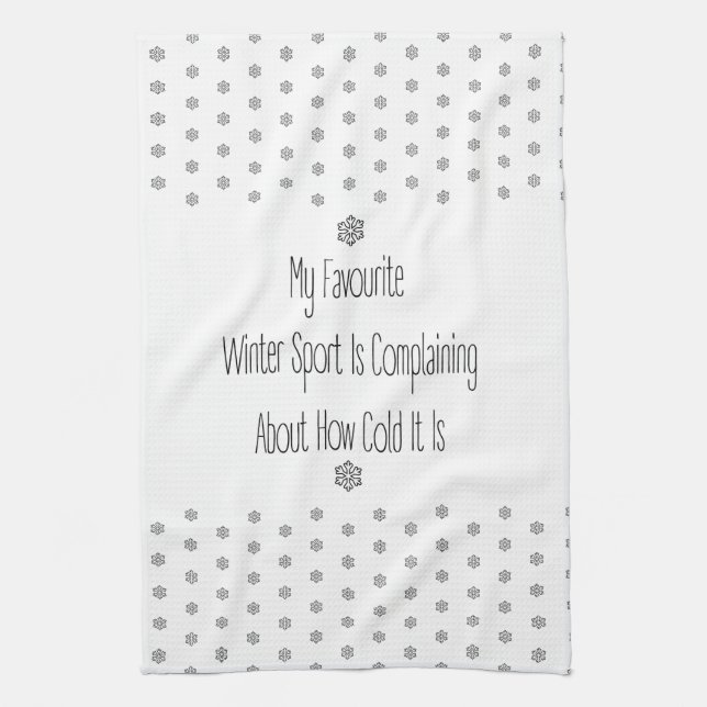 Funny Gift Quote My Favourite Winter Sport Decor Kökshandduk (Vertikal)