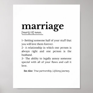 Funny Giftermål Definition Typography-citat Poster