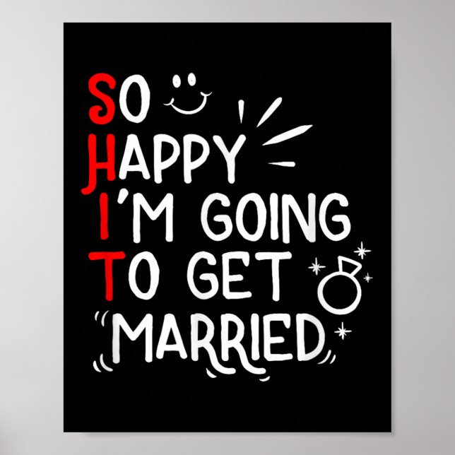 Funny Giftermål Gift Superskoj Groom Bride Bröllop Poster (Framsidan)
