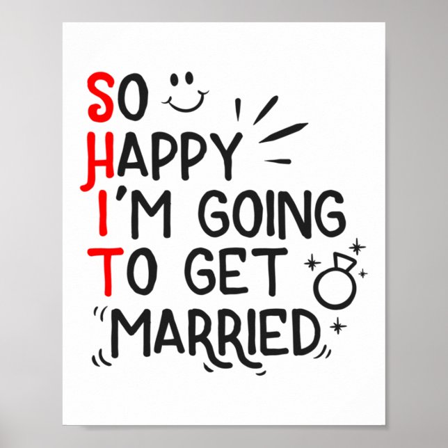 Funny Giftermål Gift Superskoj Groom Bride Bröllop Poster (Framsidan)