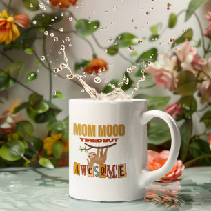 Funny Giftful Mamma Shirt - Cute Sloth MammaMood Kaffemugg