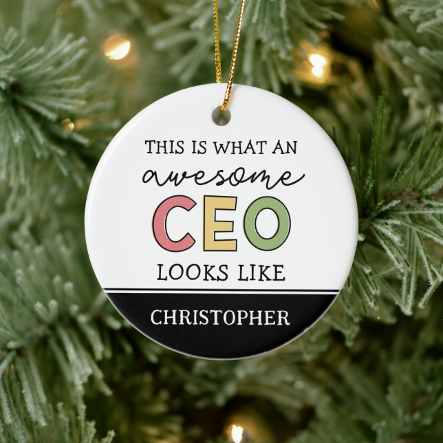 Funny Gifts for CEO | Fantastisk CEO Chef Gifts Julgransprydnad Keramik (Träd)