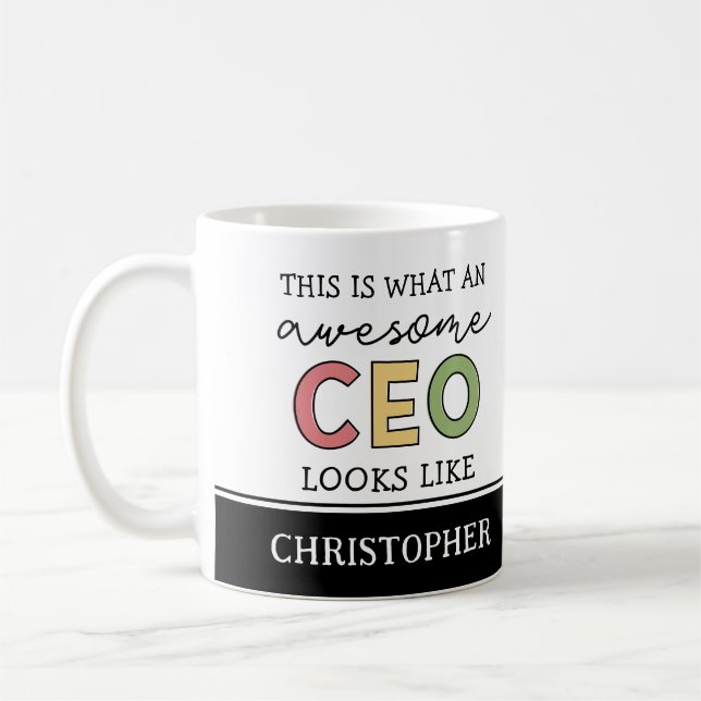 Funny Gifts for CEO | Fantastisk CEO Chef Gifts Kaffemugg (Vänster)