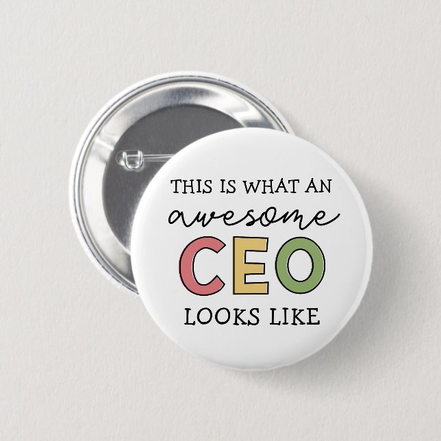 Funny Gifts for CEO | Fantastisk CEO Chef Gifts Knapp (Framsida & baksida)