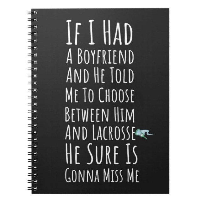 Funny Gifts For Lacrosse Players Sports Her Girl Anteckningsbok (Framsidan)