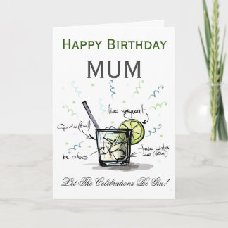 Funny Gin Älskare Personlig Birthday Card Kort