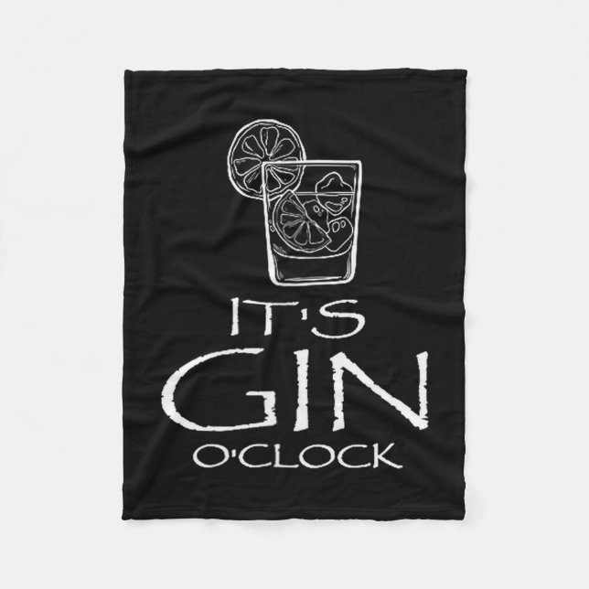Funny Gin Tonic Saying Oh It's Gin O'clock  Fleecefilt (Framsidan)