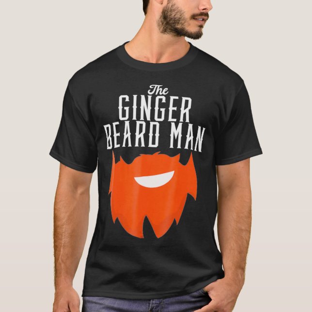 Funny Ginger Beard Man för Rödhårig T Shirt (Framsida)