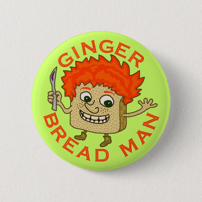 Funny Ginger Bread Man jul Pun Knapp (Framsida)