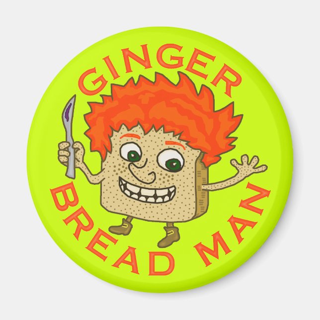Funny Ginger Bread Man jul Pun Magnet (Framsidan)