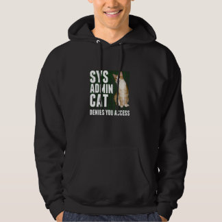 Funny Ginger Cat Computer Laptop Sysadmin Kattunge Hoodie
