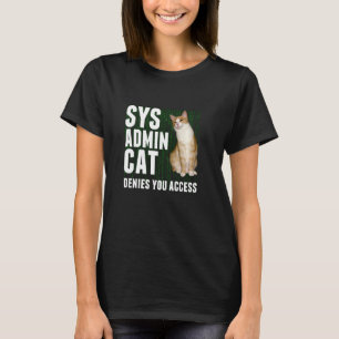 Funny Ginger Cat Computer Laptop Sysadmin Kattunge T Shirt