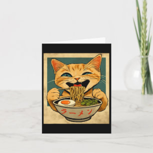 Funny Ginger Cat Ramen Japanska Kawaii Anime Cat G Kort