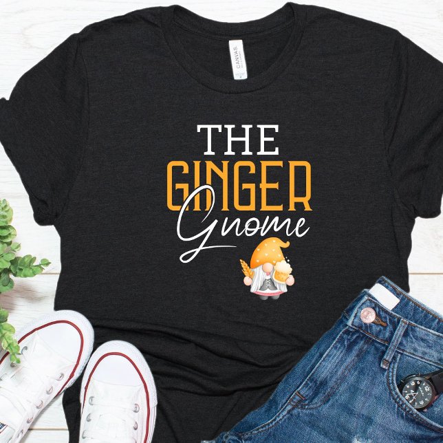 Funny Ginger Gnome Beer jul T-Shirt (Skapare uppladdad)