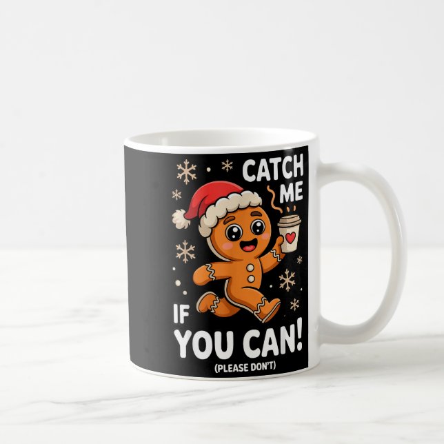 Funny Gingerbread Christmas Catch Me If You Can Pl Kaffemugg (Höger)