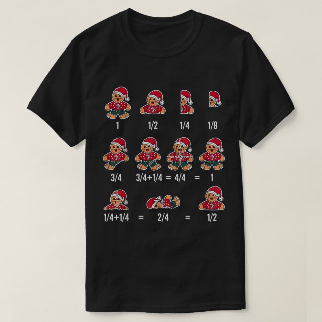 Funny Gingerbread Christmas Math Design T Shirt (Design framsida)