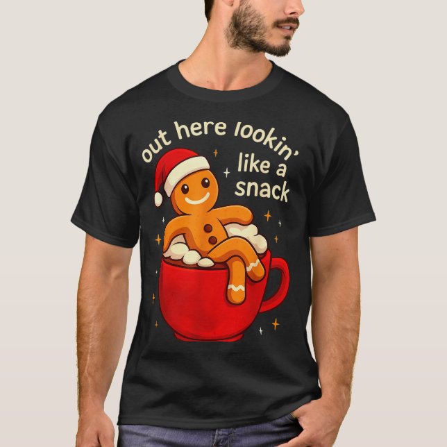 Funny Gingerbread Christmas Snack Cookies Boys Tod T Shirt (Framsida)