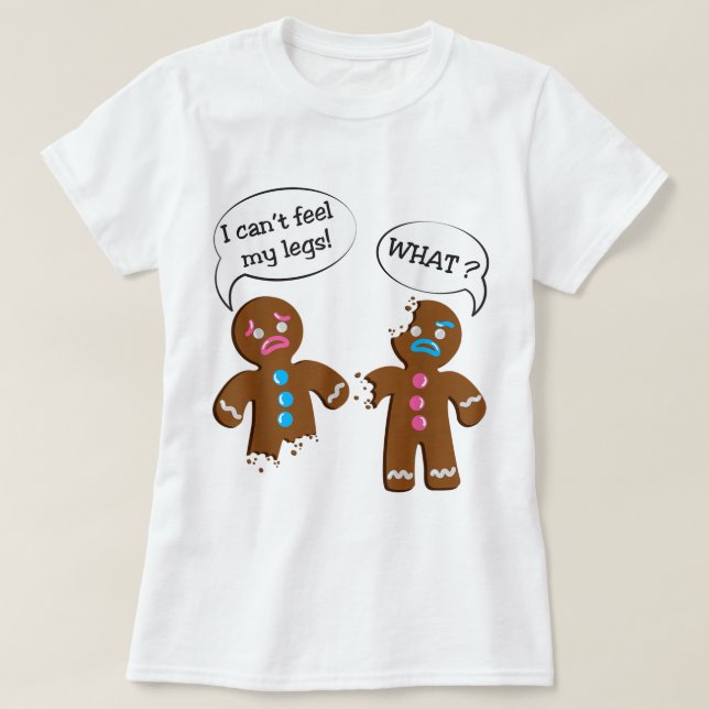Funny Gingerbread Cookie Christmas Design T Shirt (Design framsida)