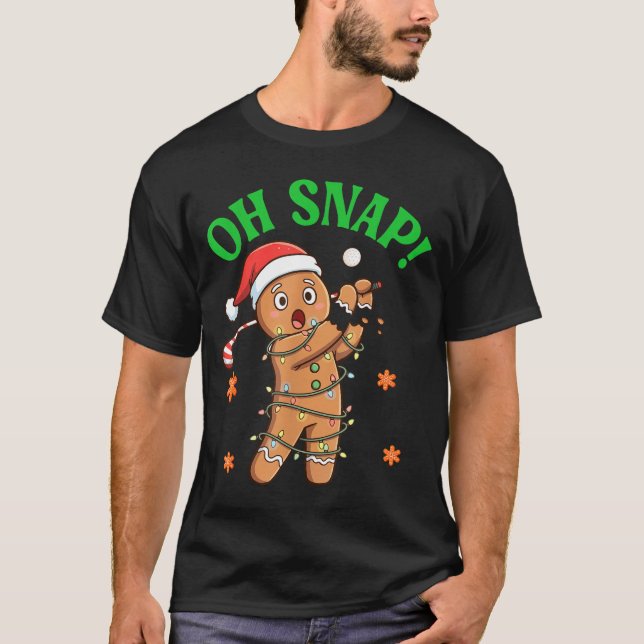 Funny Gingerbread Golf Christmas Cookie Oh Snap Sa T Shirt (Framsida)