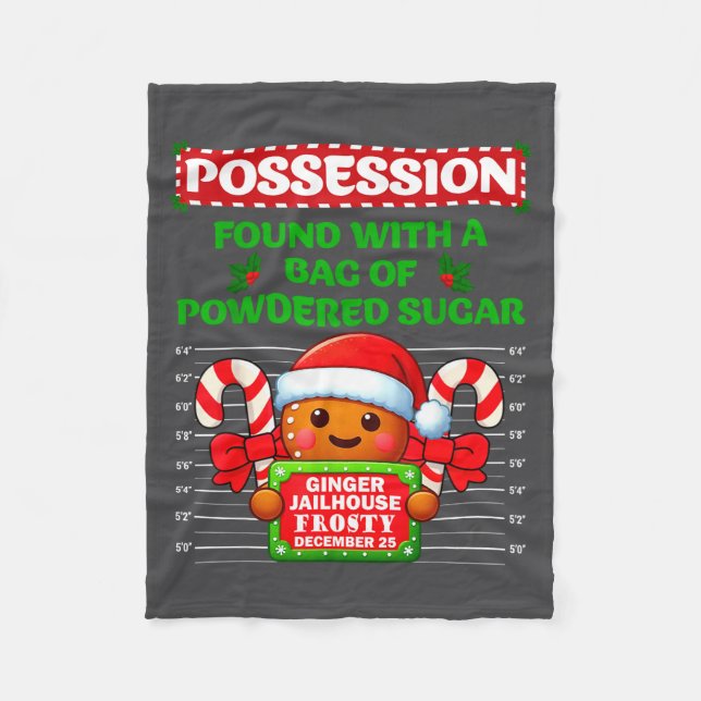 Funny Gingerbread Inmate Christmas Matching Family Fleecefilt (Framsidan)