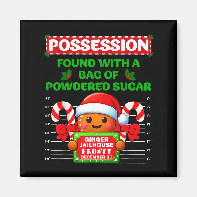 Funny Gingerbread Inmate Christmas Matching Family Magnet (Framsidan)