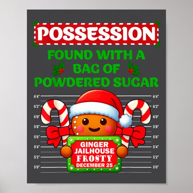Funny Gingerbread Inmate Christmas Matching Family Poster (Framsidan)