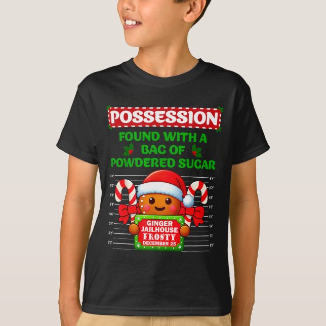 Funny Gingerbread Inmate Christmas Matching Family T Shirt (Framsida)