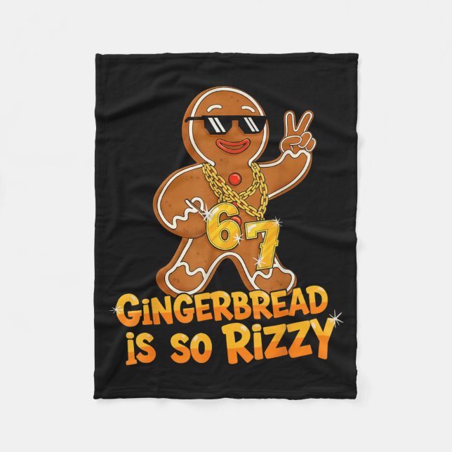 Funny Gingerbread Is So Rizzy Christmas 67 Gen Alp Fleecefilt (Framsidan)