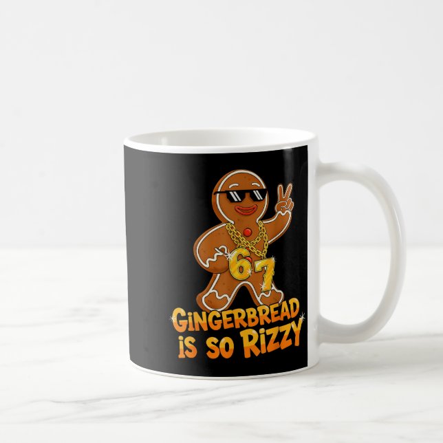 Funny Gingerbread Is So Rizzy Christmas 67 Gen Alp Kaffemugg (Höger)