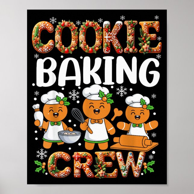 Funny Gingerbread Lovers Cookie Baking Crew Christ Poster (Framsidan)