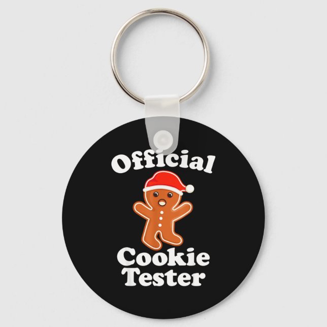 Funny Gingerbread Man Cookie Tester Christmas  Nyckelring (Framsida)