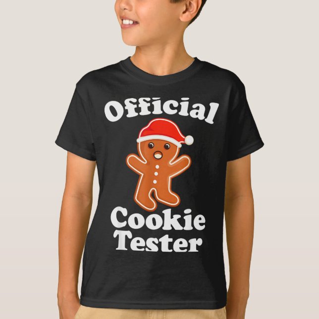 Funny Gingerbread Man Cookie Tester Christmas  T Shirt (Framsida)