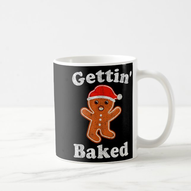 Funny Gingerbread Man Gettin Baked Cookie Baking C Kaffemugg (Höger)