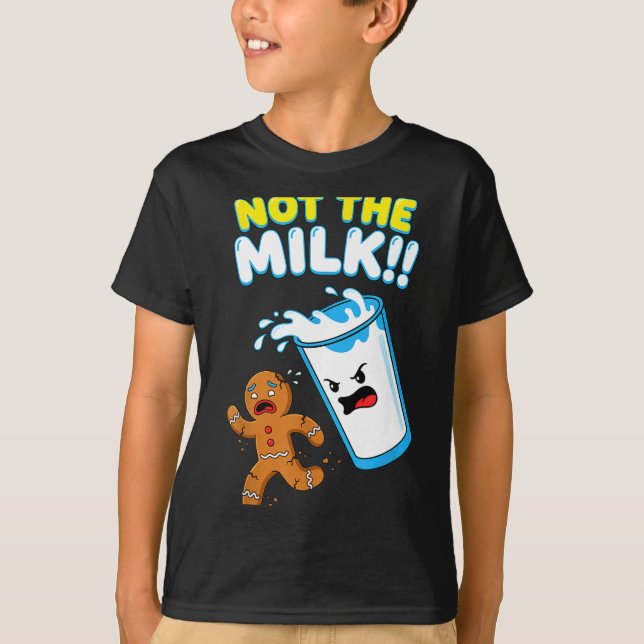 Funny Gingerbread Man Not The Milk Pun Cookies Wom T Shirt (Framsida)