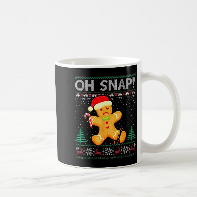 Funny Gingerbread Man Oh Snap Christmas Ugly Xmas  Kaffemugg (Höger)