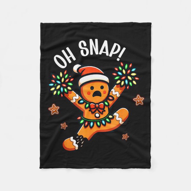 Funny Gingerbread Man Pajamas &amp; Pjs Xmas Holid Fleecefilt (Framsidan)