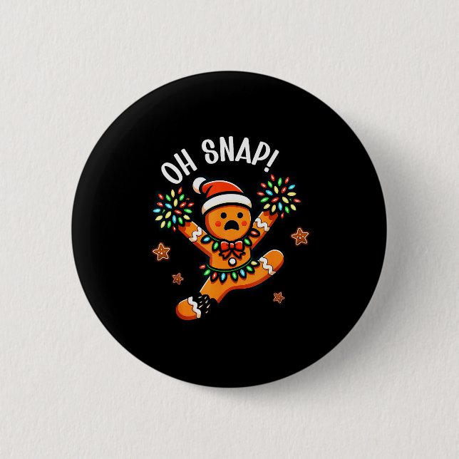 Funny Gingerbread Man Pajamas &amp; Pjs Xmas Holid Knapp (Framsida)