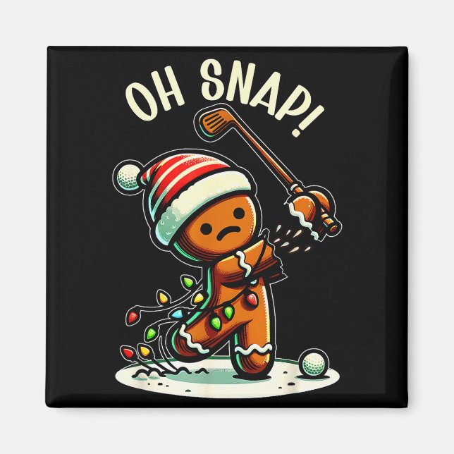 Funny Gingerbread Man Pajamas &amp; Pjs Xmas Holid Magnet (Framsidan)