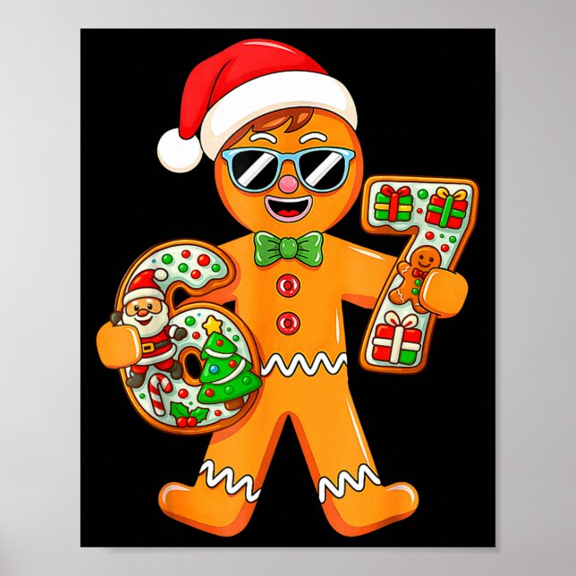 Funny Gingerbread Six Seven 67 Gingerbread Man Xma Poster (Framsidan)