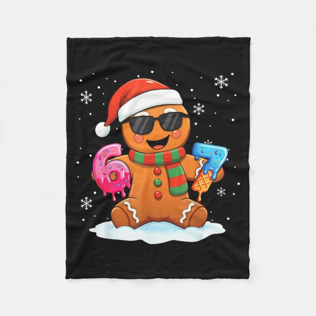 Funny Gingerbread Six Seven 67 Ice Cream Drip Chri Fleecefilt (Framsidan)