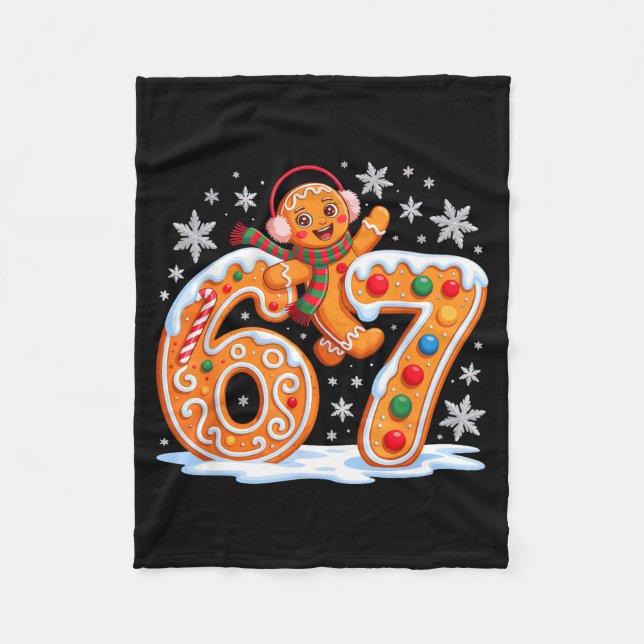 Funny Gingerbread Six Seven 67 Ice Cream Drip Chri Fleecefilt (Framsidan)