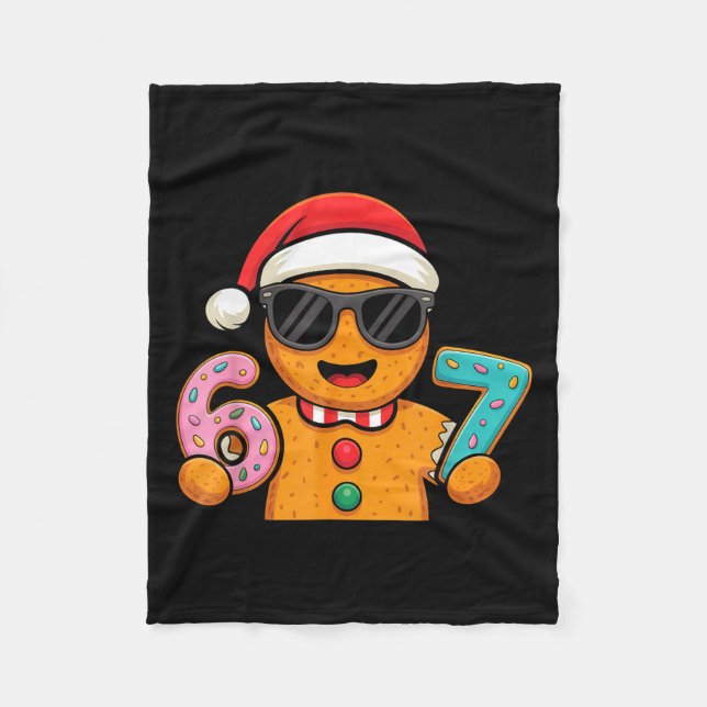 Funny Gingerbread Six Seven 67 Ice Cream Drip Chri Fleecefilt (Framsidan)
