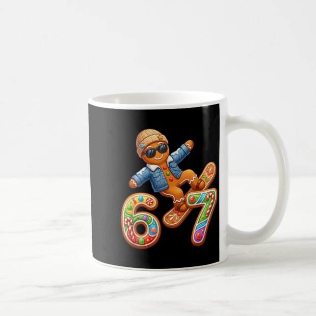 Funny Gingerbread Six Seven 67 Ice Cream Drip Chri Kaffemugg (Höger)