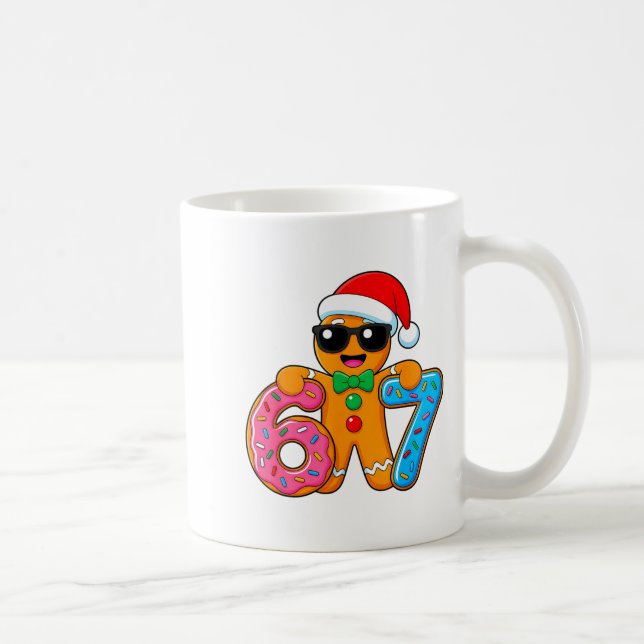 Funny Gingerbread Six Seven 67 Ice Cream Drip Chri Kaffemugg (Höger)