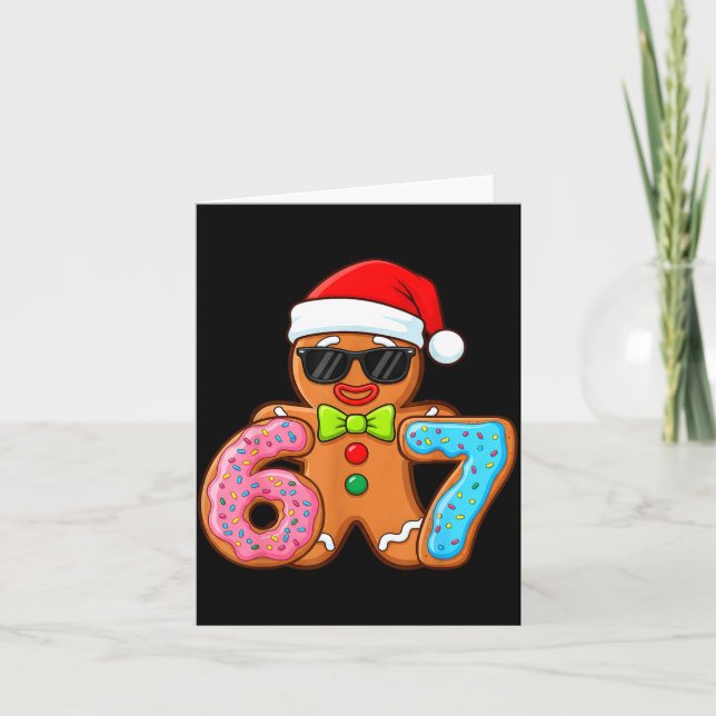 Funny Gingerbread Six Seven 67 Ice Cream Drip Chri Kort (Framsida)