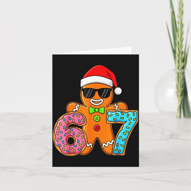 Funny Gingerbread Six Seven 67 Ice Cream Drip Chri Kort (Framsida)