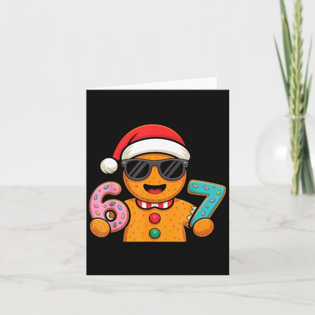 Funny Gingerbread Six Seven 67 Ice Cream Drip Chri Kort (Framsida)