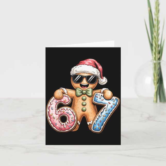 Funny Gingerbread Six Seven 67 Ice Cream Drip Chri Kort (Framsida)