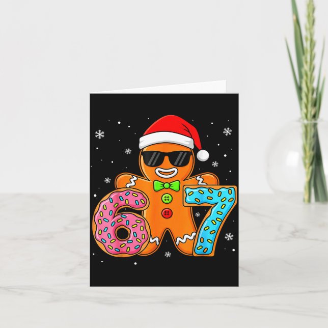 Funny Gingerbread Six Seven 67 Ice Cream Drip Chri Kort (Framsida)