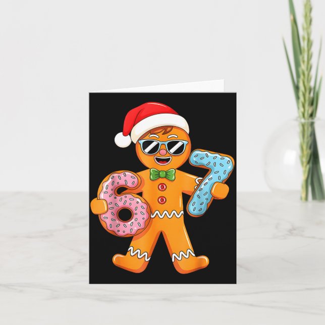 Funny Gingerbread Six Seven 67 Ice Cream Drip Chri Kort (Framsida)